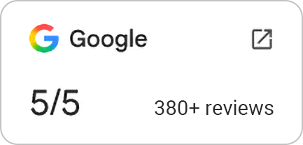 Google rating 5/5 from 380+ reviews
