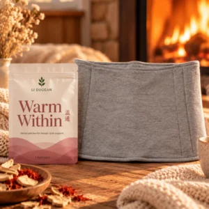 image of the warm within duo bundle showing the warm within patches and cotton waist warmer