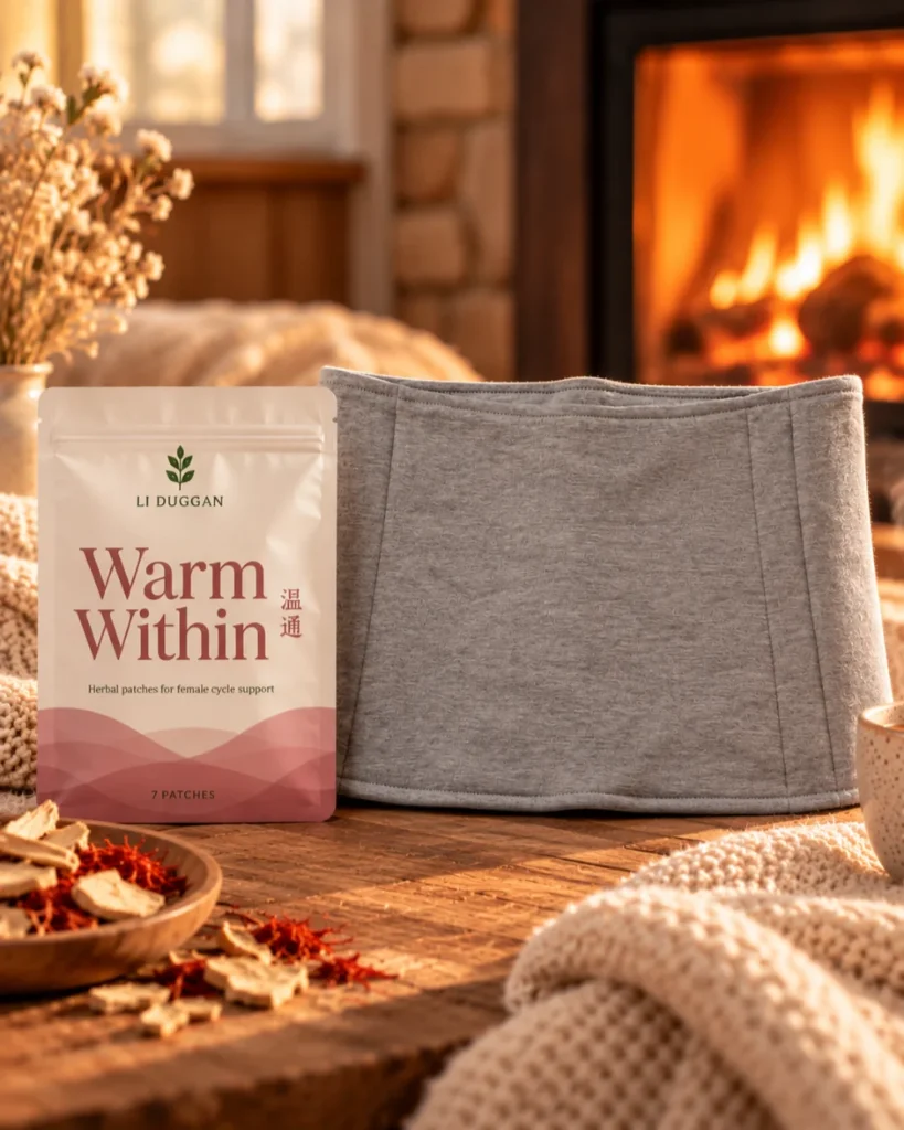 image of the warm within duo bundle showing the warm within patches and cotton waist warmer